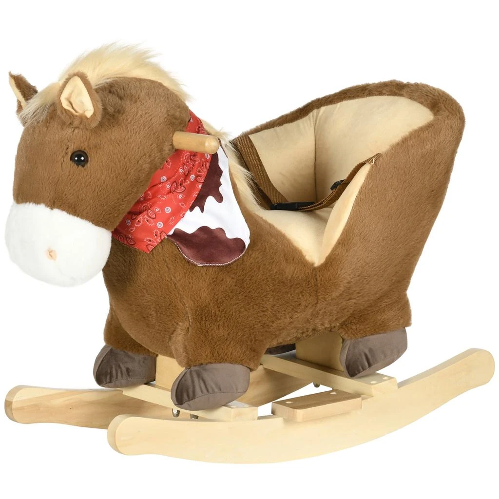 BreeBe Toddler Plush Rocking Horse with Realistic Sounds