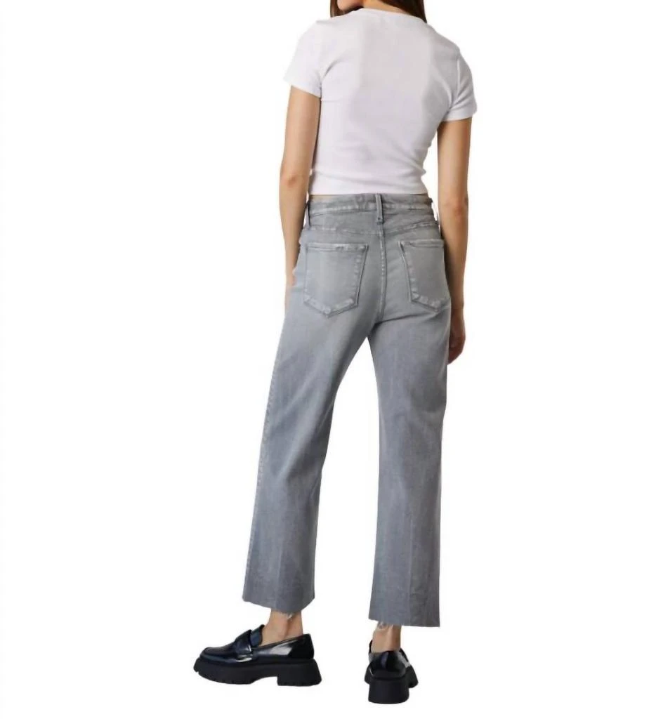 Edyson Vincent Wide Straight Leg Raw Hem In Hidden Grey Logan Wash 3
