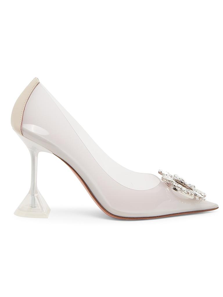 【関税込み】Amina Muaddi ホワイト Rosie Sling 60 ヒール White Rosie Sling 60 Heels by Amina Muaddi on Sale