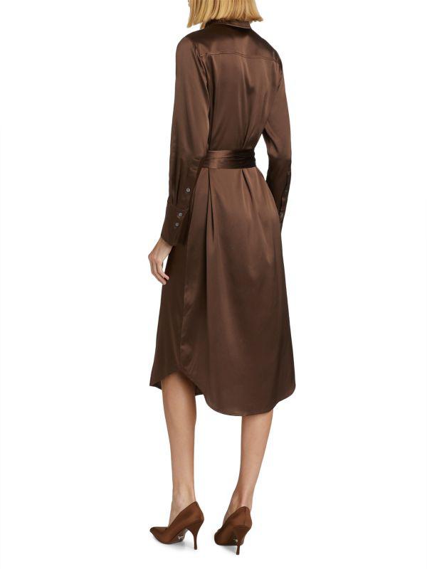 Ramy Brook Victoria Stretch Silk Tie-Waist Shirtdress