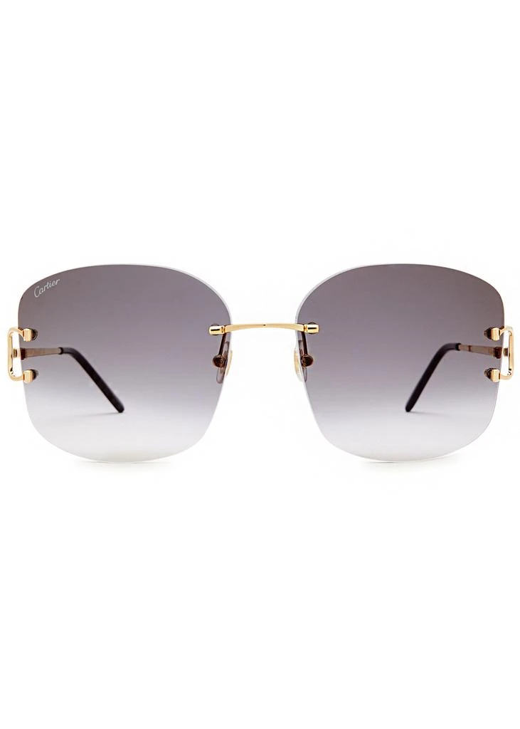 Cartier Signature C De Cartier rimless oversized sunglasses 1
