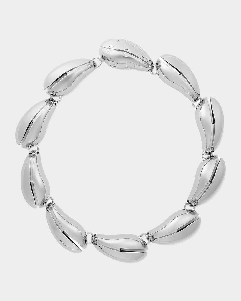 Tory Burch Wave Silvertone Collar Necklace