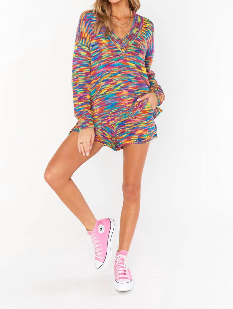 Show Me Your Mumu Gilligan Sweater In Colorful Space Dye Knit