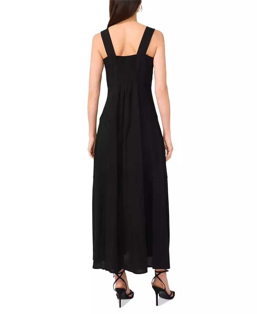 Vince Camuto Women's Challis Square-Neck Smocked-Back Sleeveless Maxi Dress, XS- 4