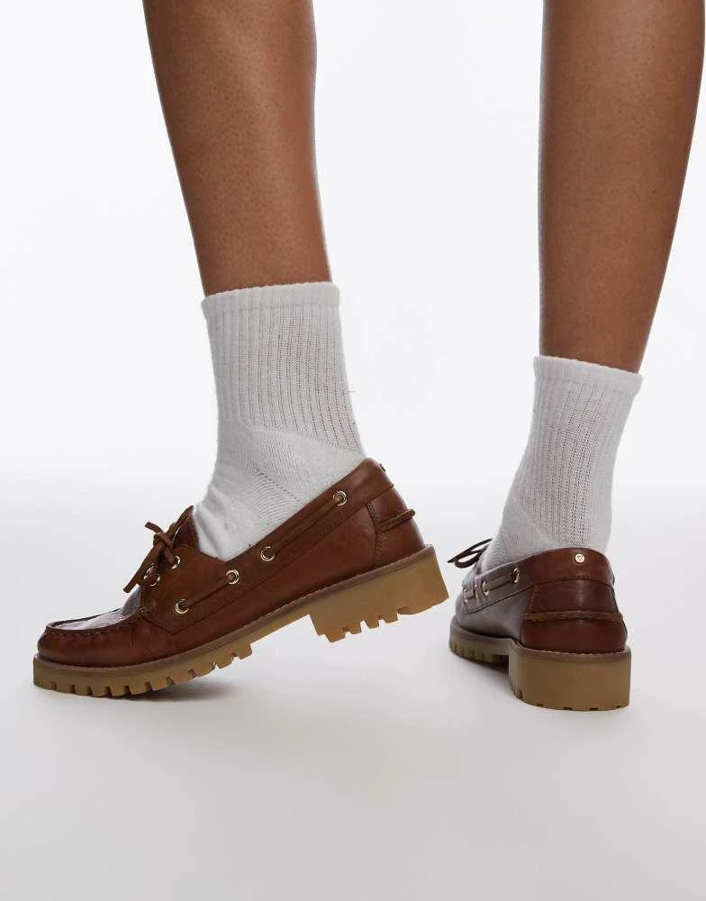 Bronx Bronx Sie-nna boat shoes in coffee bean vintage leather 3
