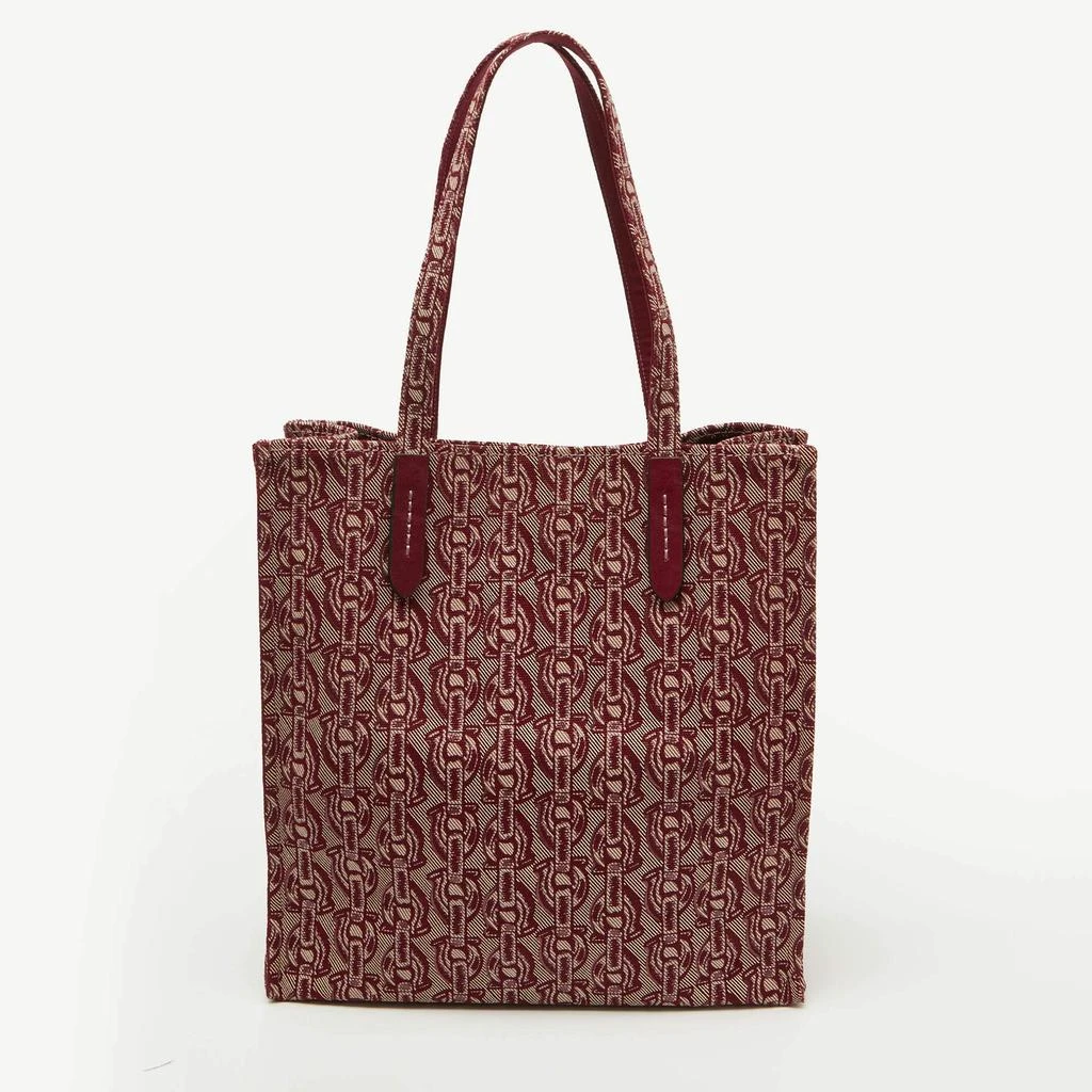 Coach Coach Burgundy/Beige Canvas Rexy Dinosaur Print Shopper Tote 4