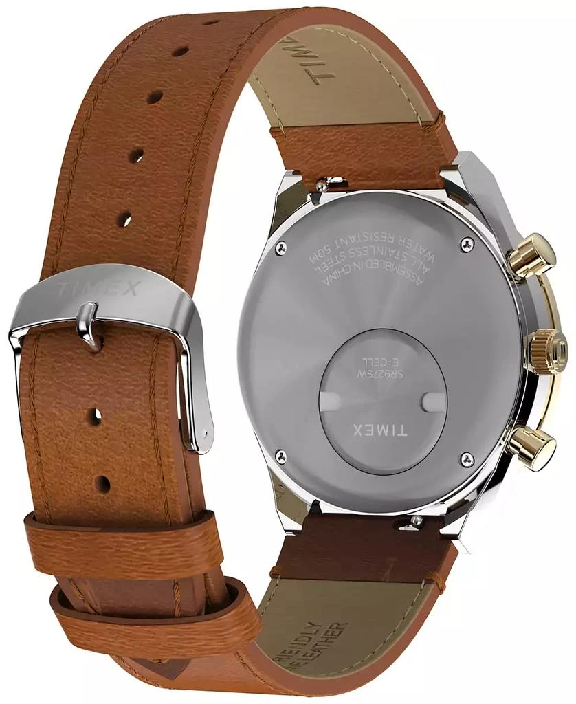 Timex Men's Analog Brown Leather Strap Watch, 40mm 3