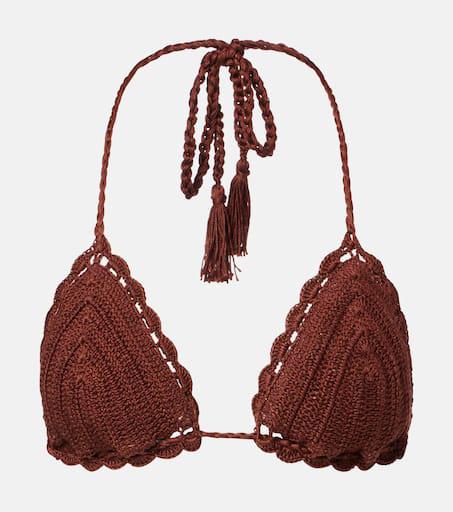 ANNA KOSTUROVA Crochet cotton bikini top