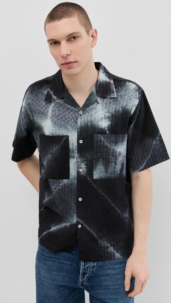 Universal Works Tie Dye Seersucker Camp Shirt