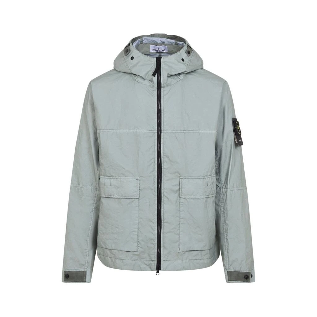 Stone Island Stone Island Hooded Zip-Up Short Parka Coat