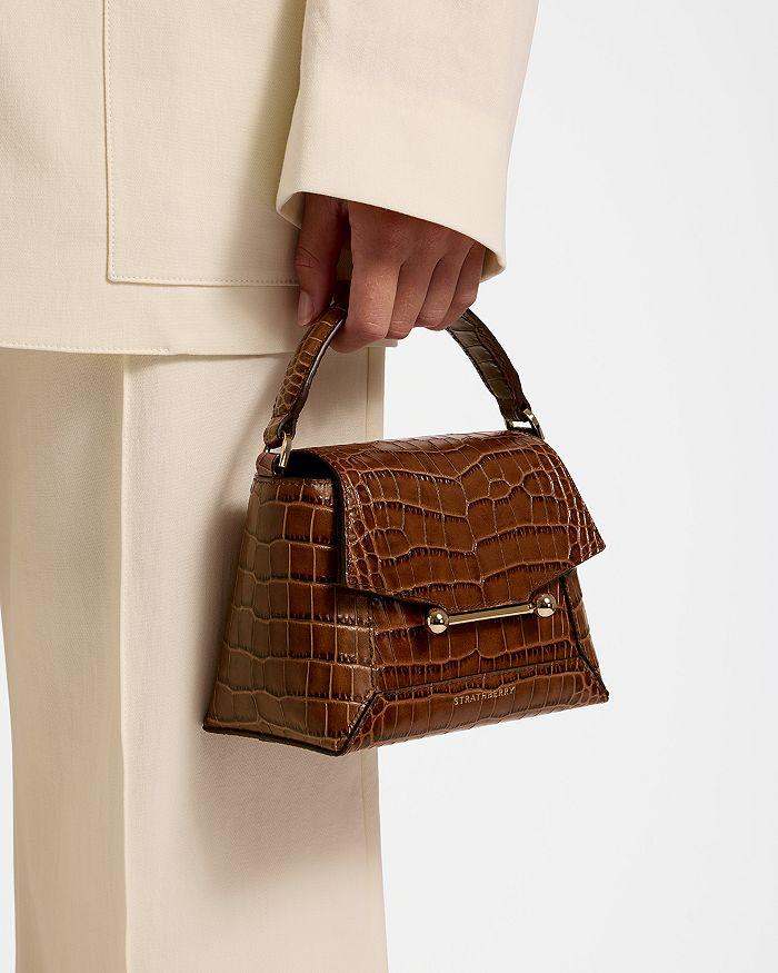 Strathberry Mosaic Nano Soft Embossed Croc Top Handle Bag