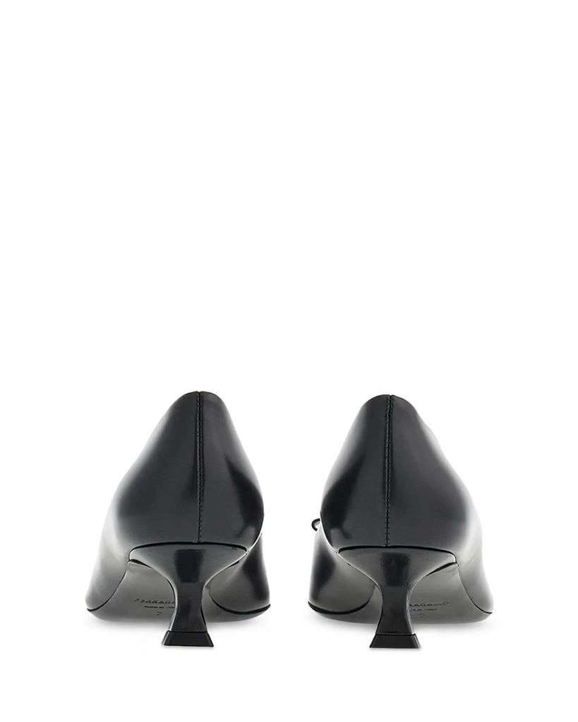 Salvatore Ferragamo Women's Zelma Leather Kitten Heel Pumps 4