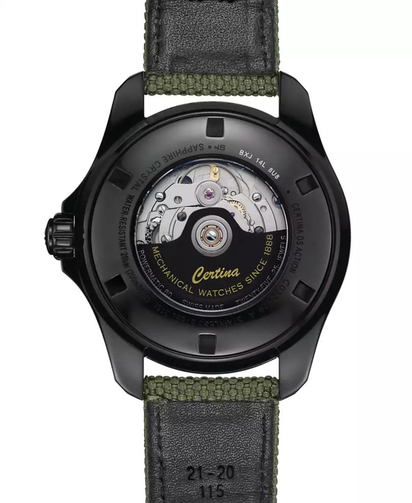 Certina Men's Swiss Automatic DS Action GMT Green Synthetic Strap Watch 43mm