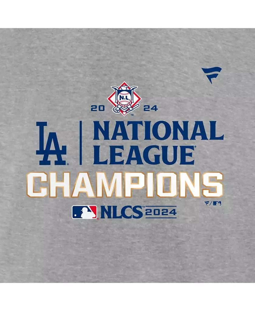Fanatics Men's Heather Gray Los Angeles Dodgers 2024 National League Champions Locker Room T-Shirt 4