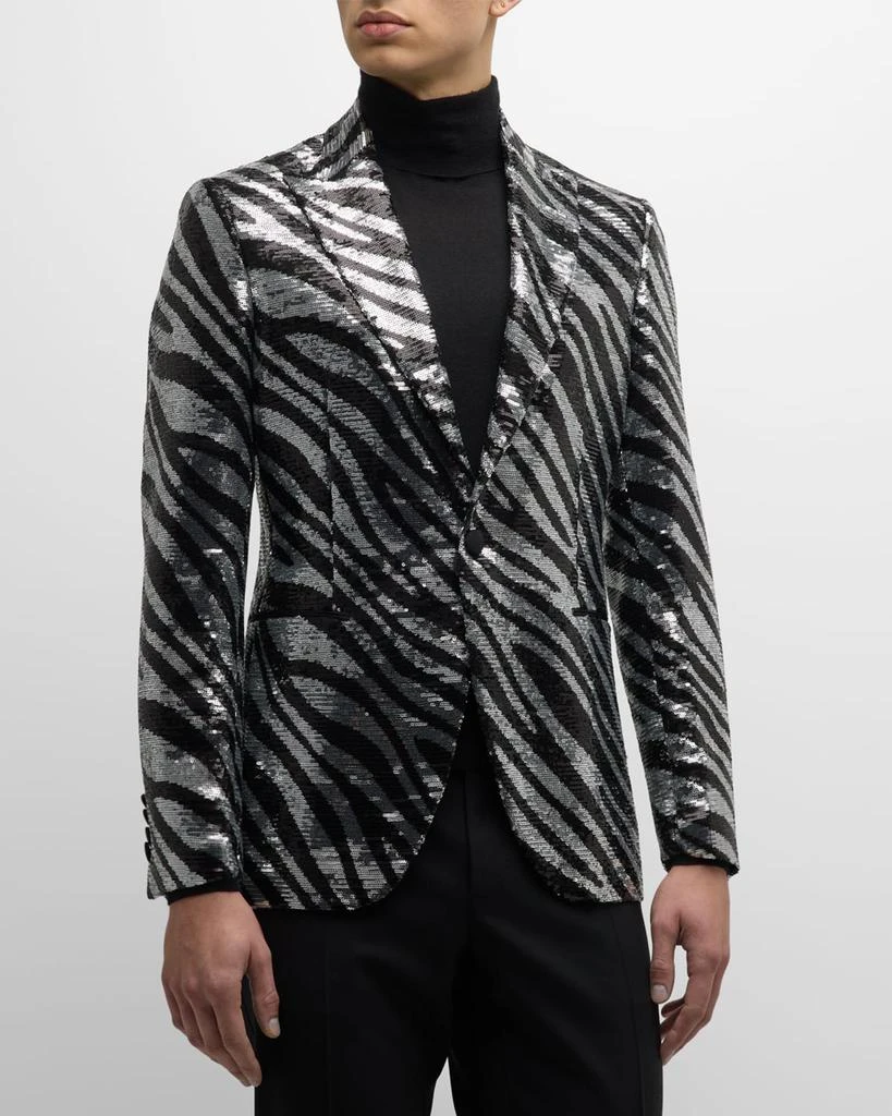 ETRO Men's Sequin Zebra Tuxedo Jacket 1