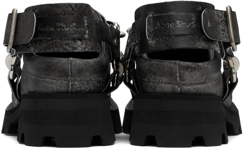 Acne Studios Black Leather Buckle Slip-On Loafers 2