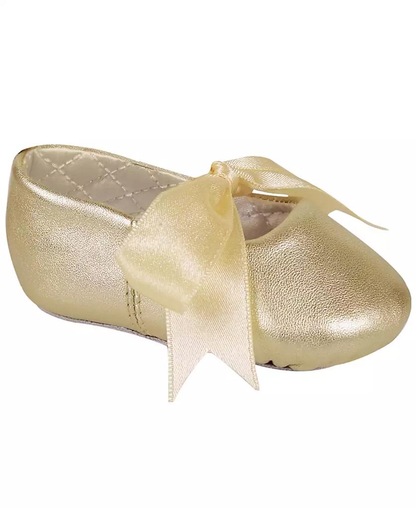 Baby Deer Baby Girl Lambskin Ballet with Ribbon Tie