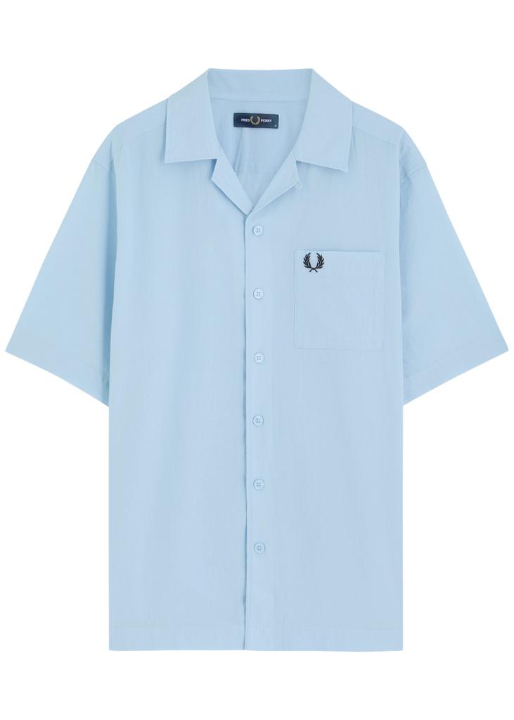 トップス FRED PERRY SHORT SLEEVE WOVEN SHIRT Fred Perry Knitted Short Sleeve Shirt Ecru at CareOfCarl.com