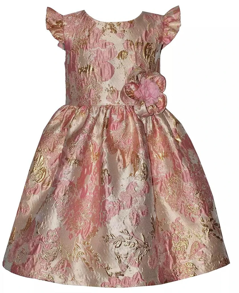 strapless open back dress Rust Floral Puff Sleeve Maxi – The Snooki Shop main image 0