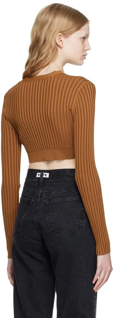 HOPE Brown Cropped Cardigan 3