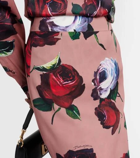 Dolce 
Gabbana Floral silk-blend charmeuse midi skirt 4