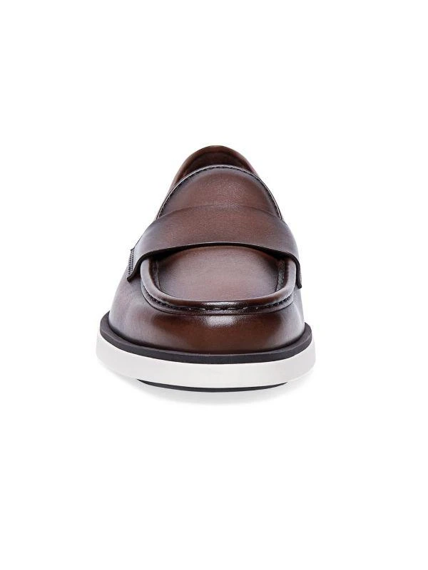 Santoni Detroit Burnished Leather Loafers 5