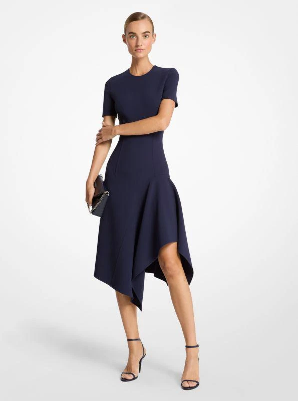 Michael Kors Double Faced Stretch Wool Barathea Handkerchief Dress 1