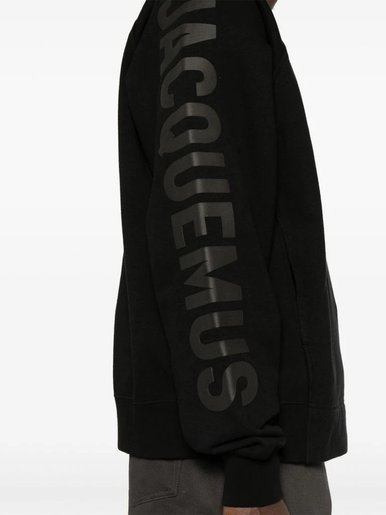 Jacquemus Crew Neck Black Cotton Jersey Sweatshirt 5