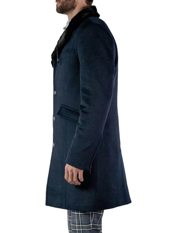Woodpecker Faux Fur Trim Wool Blend Top Coat 3