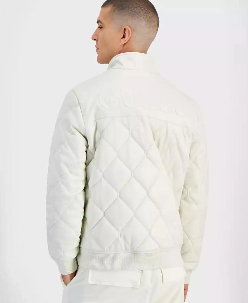 GUESS Men's Quilted Full-Zip Faux-Leather Jacket 2
