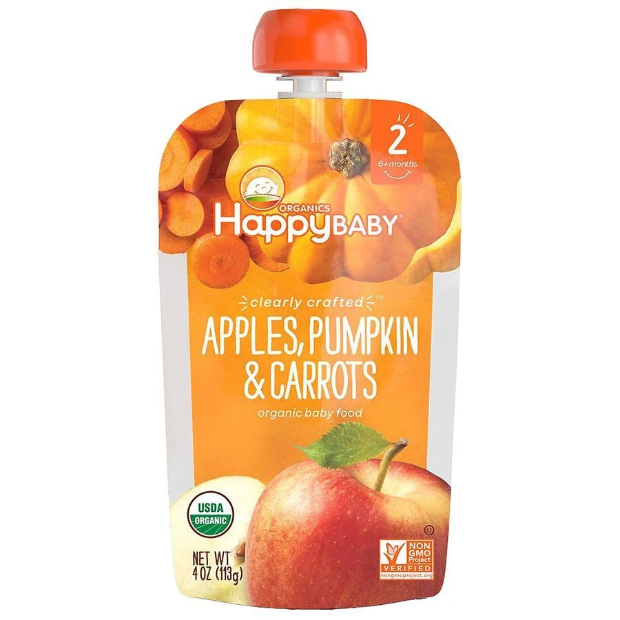 Happy Baby Organics Clearly Crafted Stage 2 Apples, Pumpkin & Carrots Pouch Apple/Pumpkin/Carrot 1