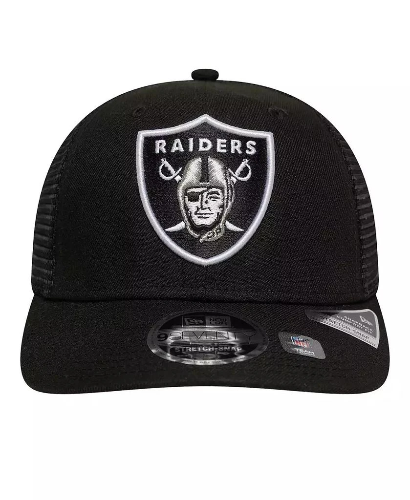 New Era Men's Black Las Vegas Raiders Main Trucker 9SEVENTY Stretch-Snap Hat 2