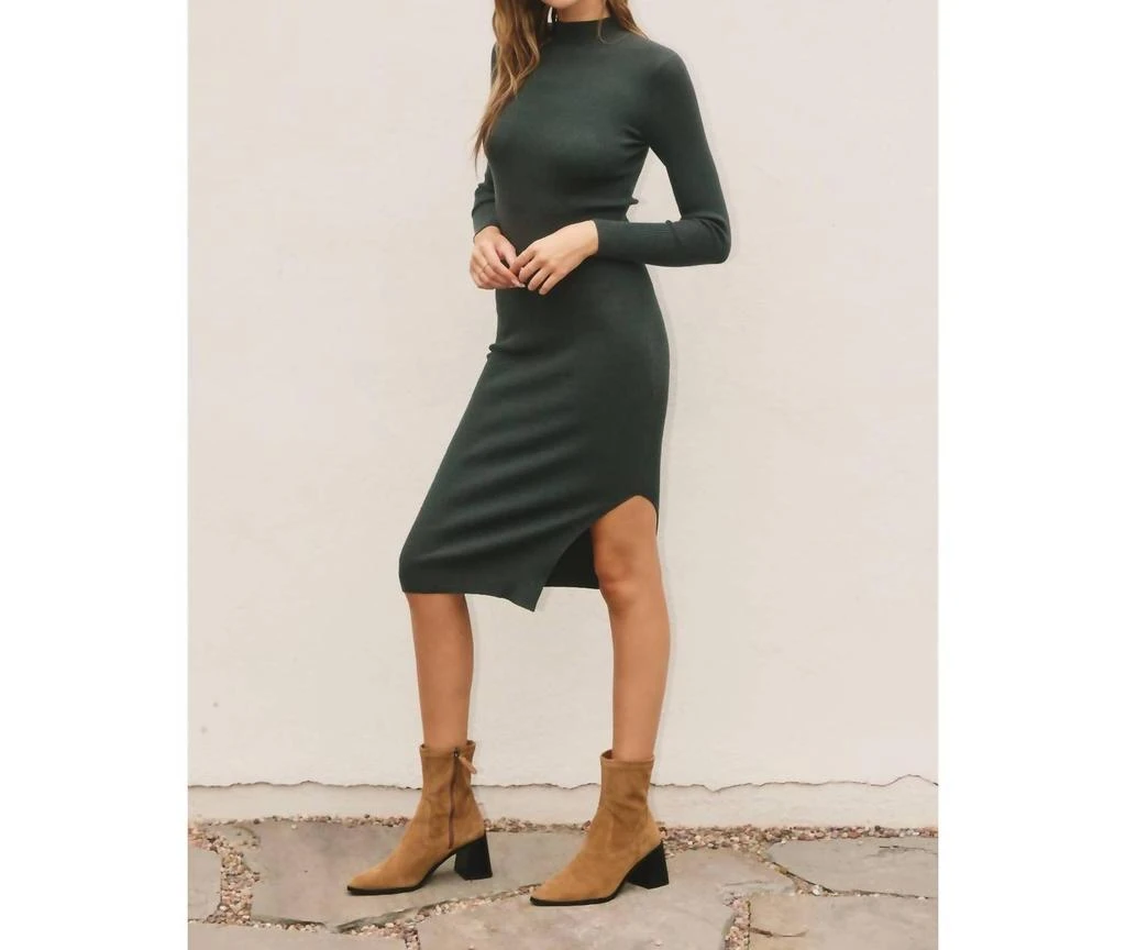 Dress Forum Dress Forum - Ribbed Knit Mock Neck Dress 5