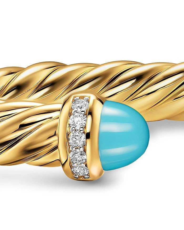 David Yurman Cablespira® Flex Bracelet in 18K Yellow Gold with Gemstones and Diamonds, 6mm 6