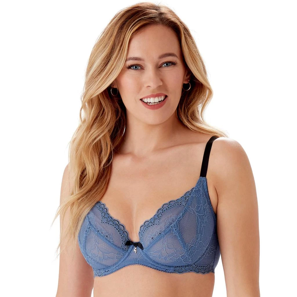 TRUEDAMES Superboost Lace Sheer Plunge Bra Moonlight Blue