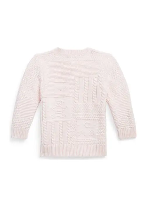 Ralph Lauren Baby Boys Contrast Knit Organic Cotton Cardigan 2