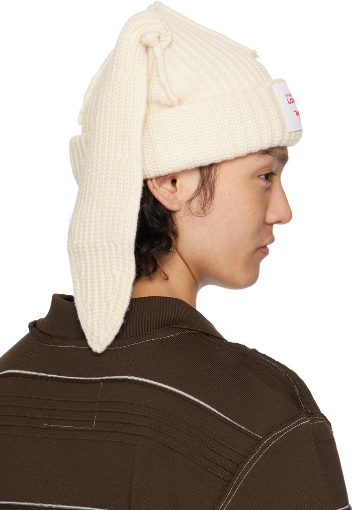 Charles Jeffrey Loverboy White Chunky Rabbit Beanie - Hats