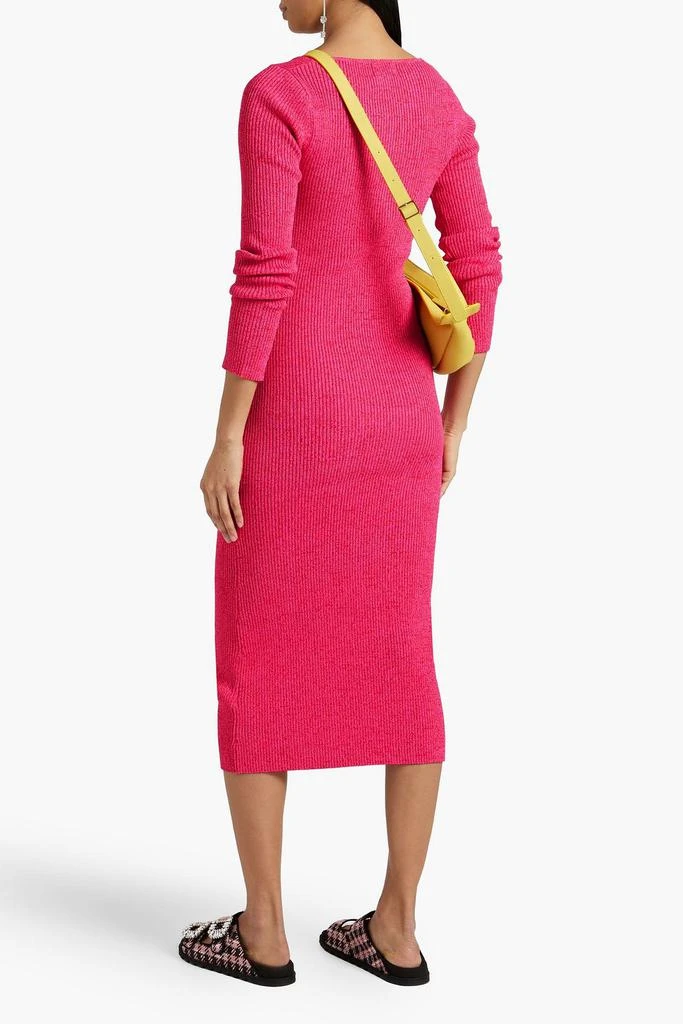 Ganni Marled ribbed-knit midi dress 3