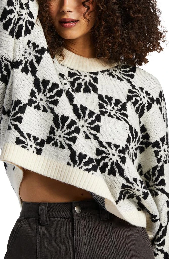 Billabong Beyond Basic Floral Crop Crewneck Sweater 4