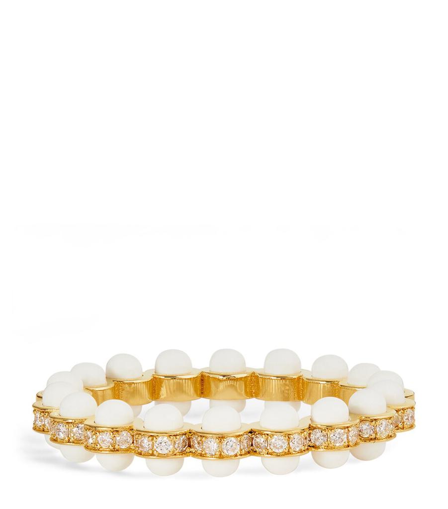 L'ATELIER NAWBAR Yellow Gold, Diamond and Enamel The Hydrogen Ring