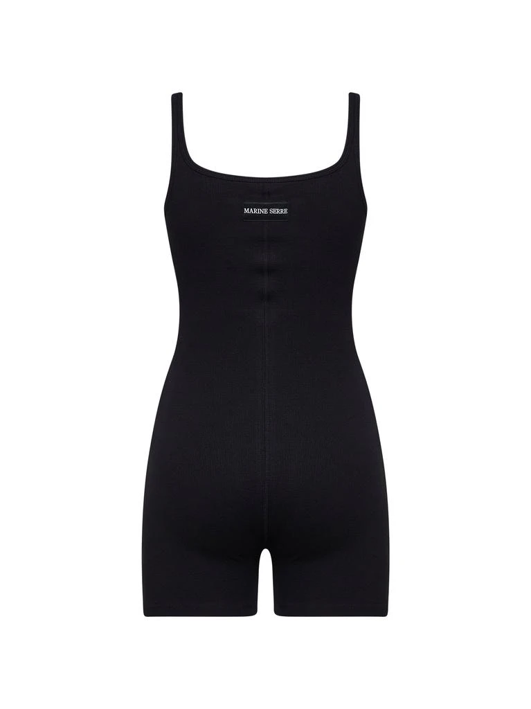 MARINE SERRE MARINE SERRE | Black ribbed jersey Moon Logo short catsuit | Women | S 2