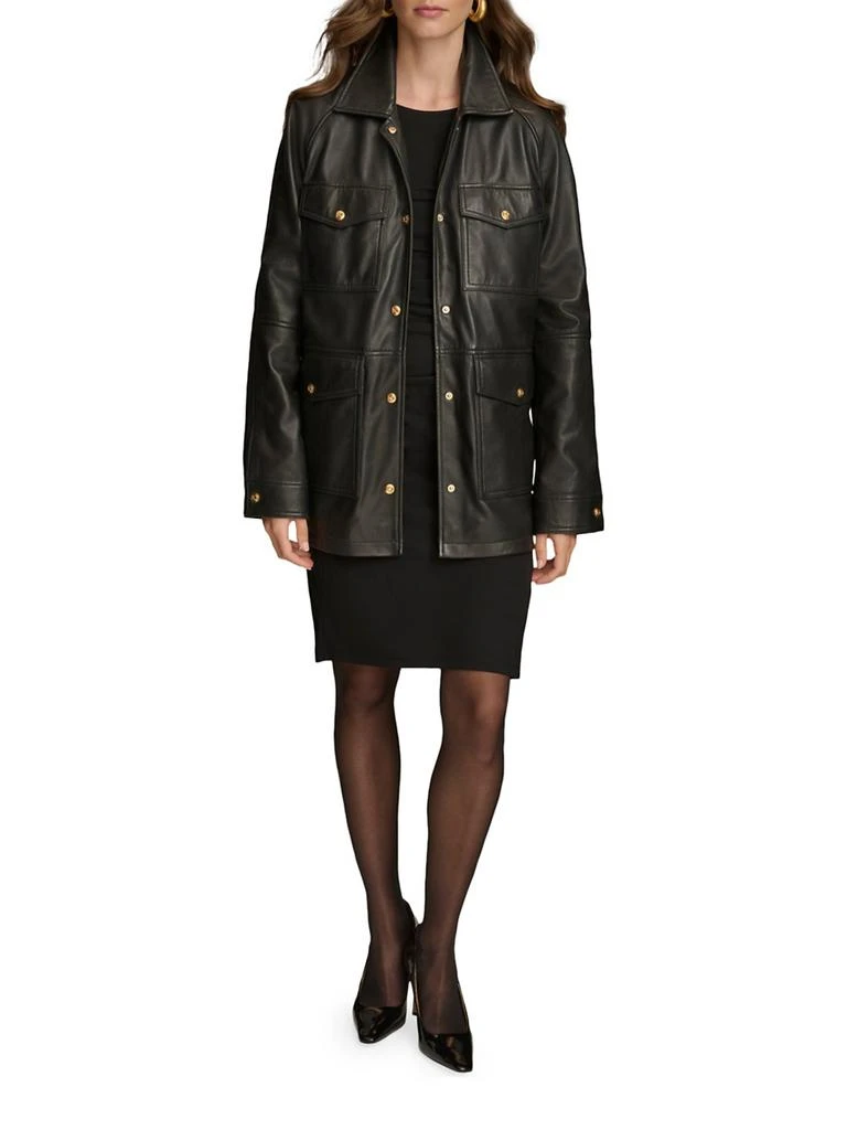 Donna Karan Leather Field Jacket 2