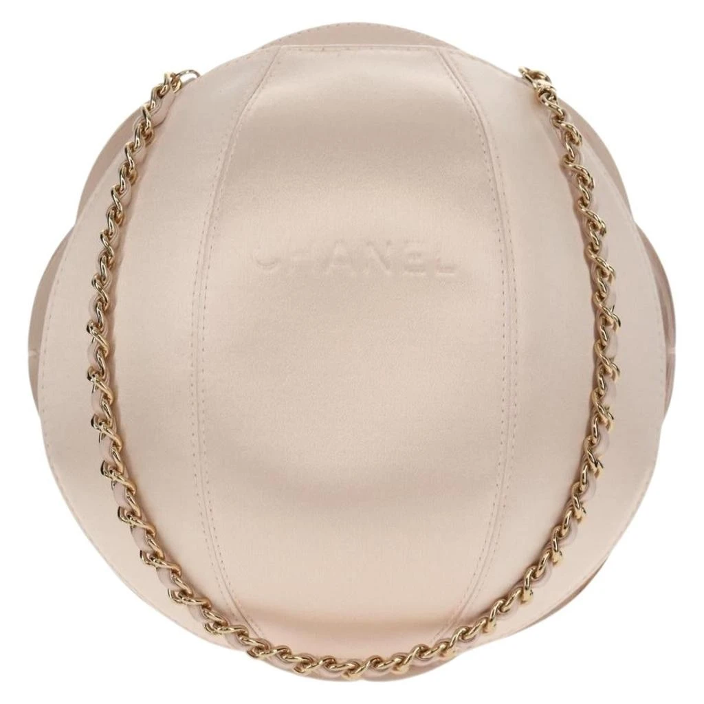 Chanel Camellia Round Clutch With Chain Satin Satin Clutche & Pouche Bag (Pre-Owned) 2