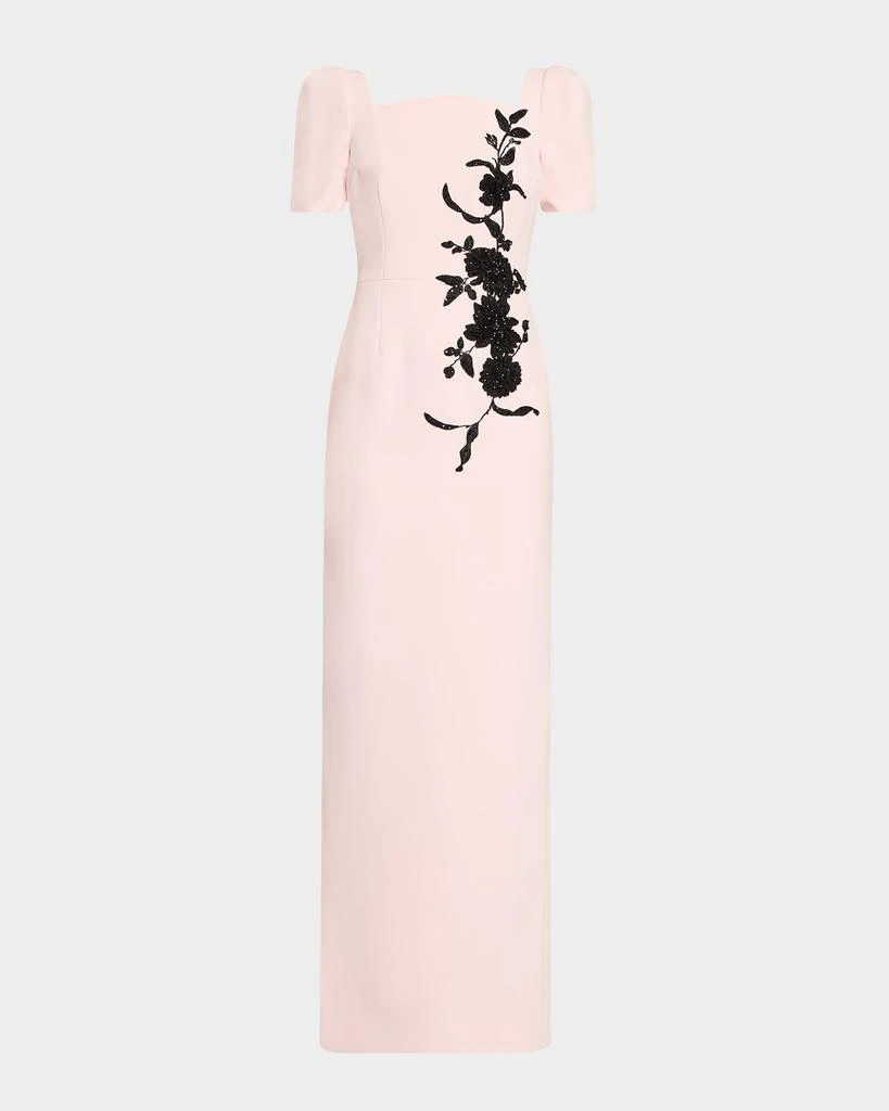 Teri Jon Floral Applique Crepe Column Gown - Dresses & Skirts - Free Shipping - BeyondStyle Teri Jon Floral Applique Crepe Column Gown - Dresses & Skirts - Free Shipping - BeyondStyle