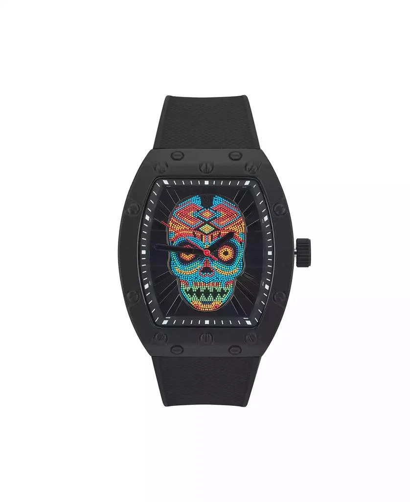 Ed Hardy Men's Matte Black Silicone Strap Analog Watch 1