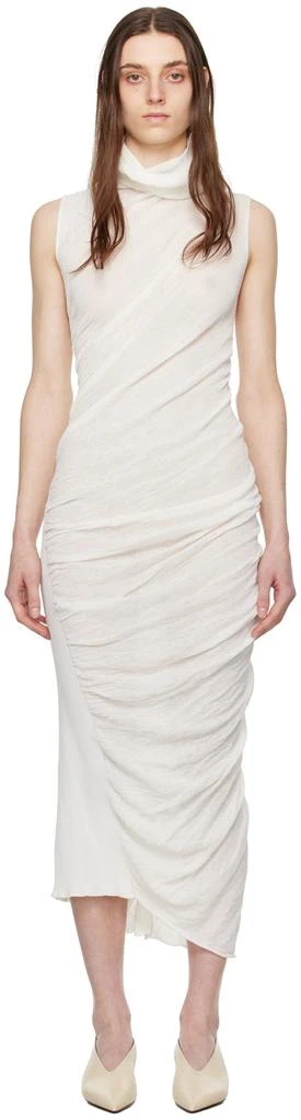 Issey Miyake Off-White Twisted Maxi Dress 1