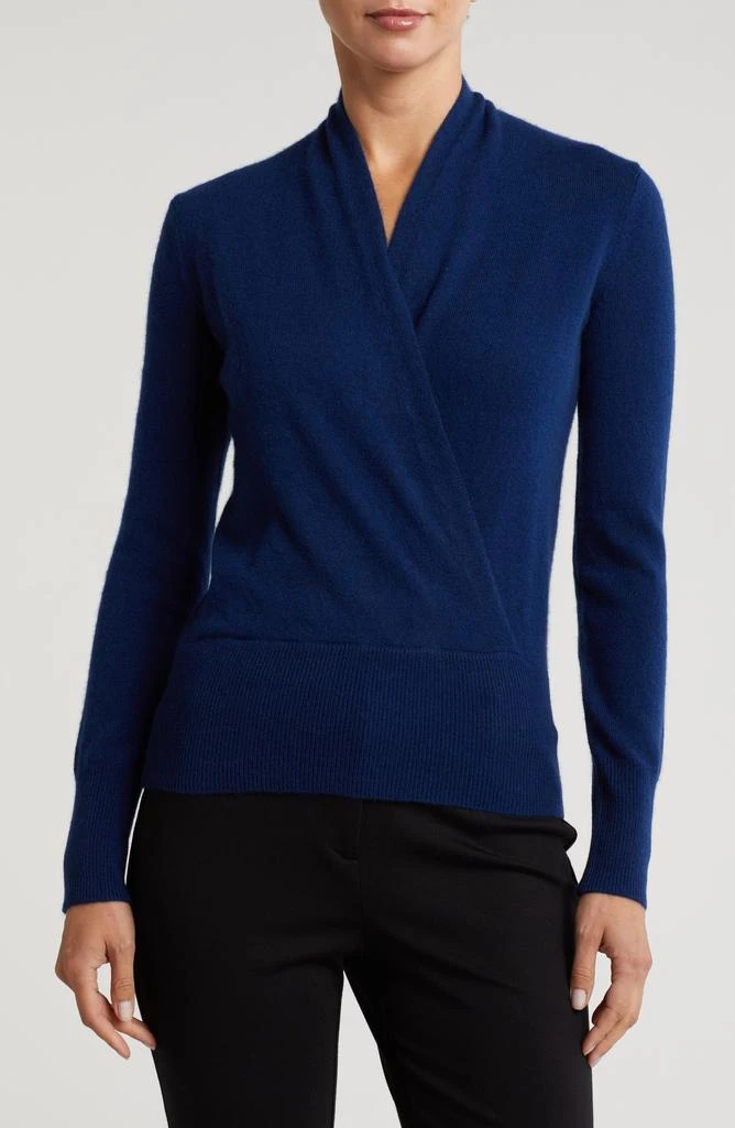 Sofia Cashmere Cashmere Faux Wrap Sweater 1