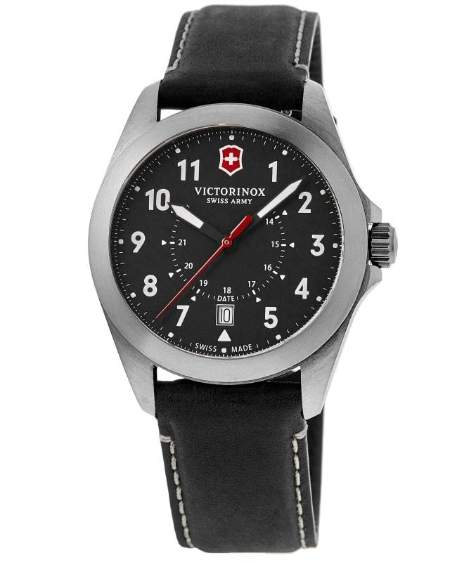 Swiss Army Victorinox Swiss Army Heritage Quartz Black Dial Leather Strap Men's Watch 241963 1