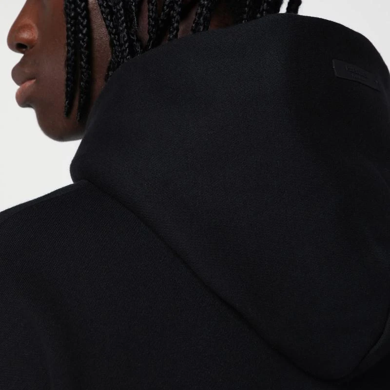 Essentials Black hoodie with logo 4
