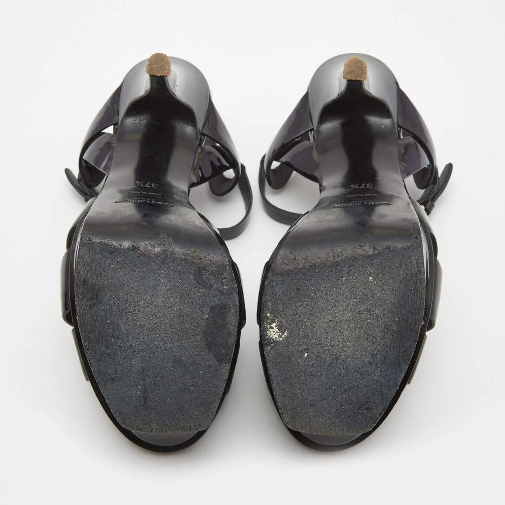 Yves Saint Laurent Saint Laurent Black Patent Tribute Ankle Sandals Size 37.5 7